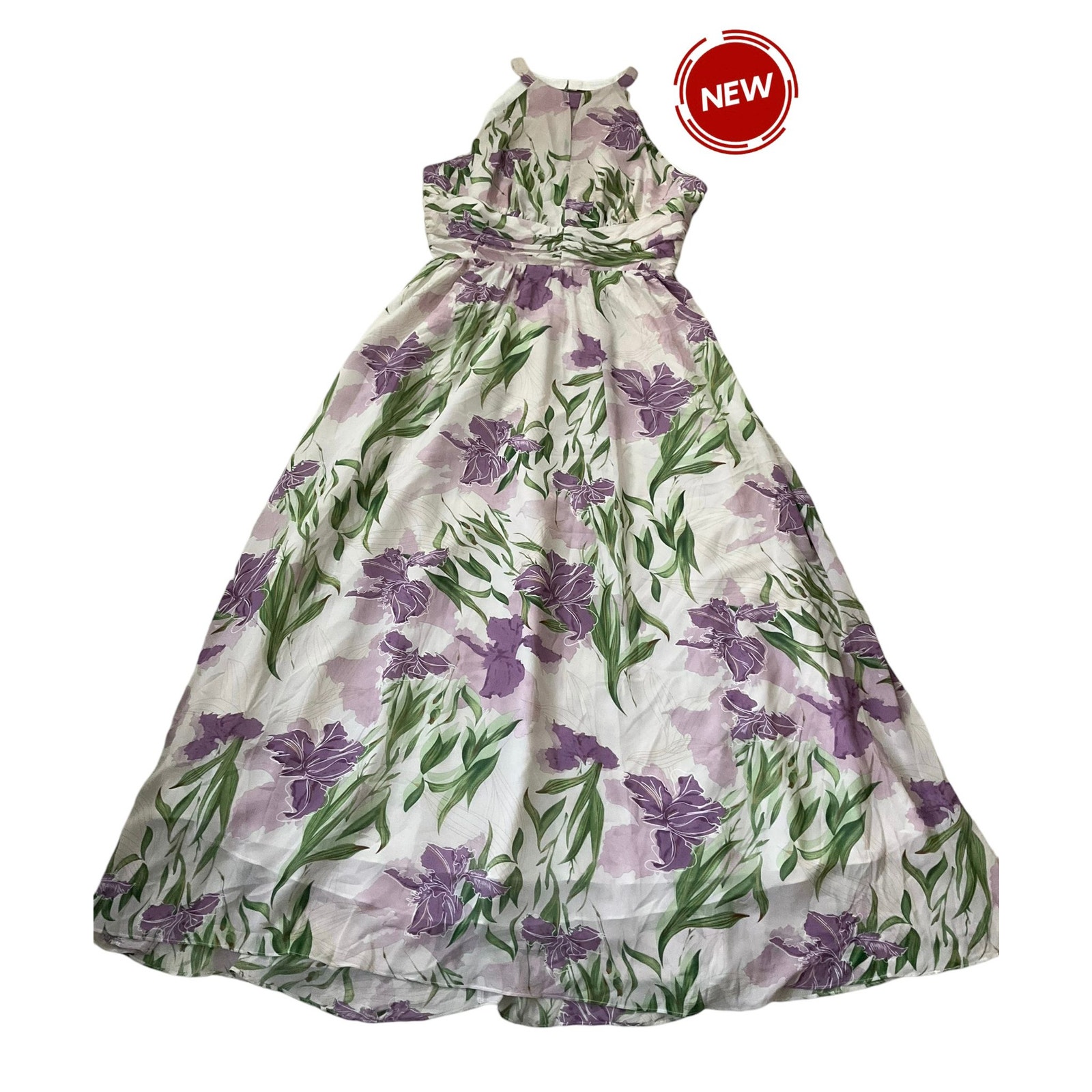 Jj's House Purple Floral Open Back Party Maxi Dress Women Size Xxl Nwt | 24-5
